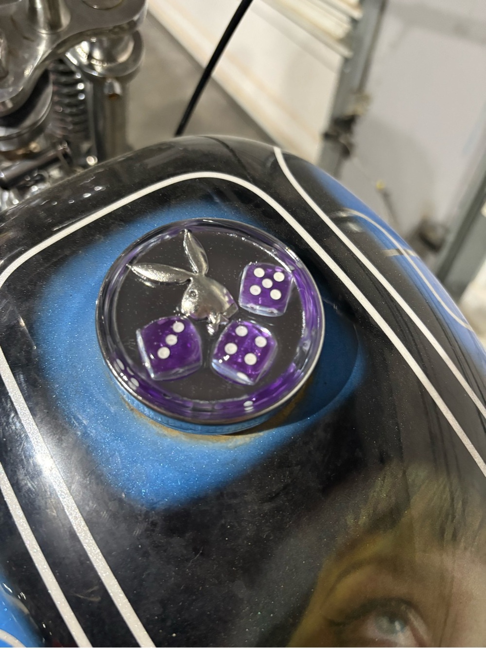 Custom motorcycle gas cap